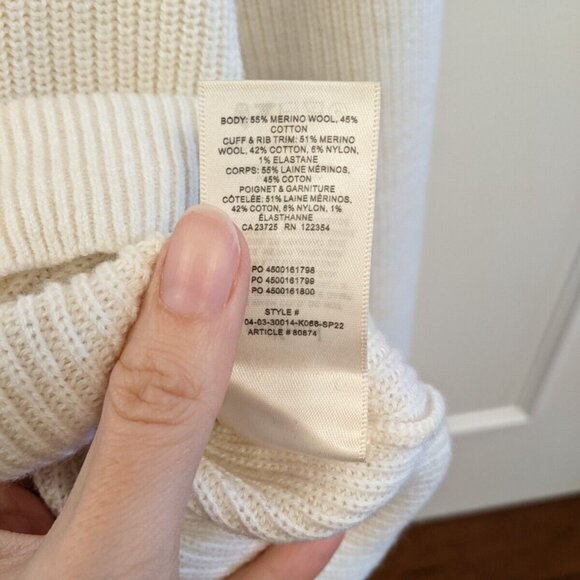 Wilfred women's off-white cream merino wool sweater in size small - Picture 5 of 7